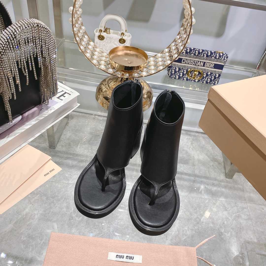 Miu Miu Leather Thong Booties - PerfectKickZ
