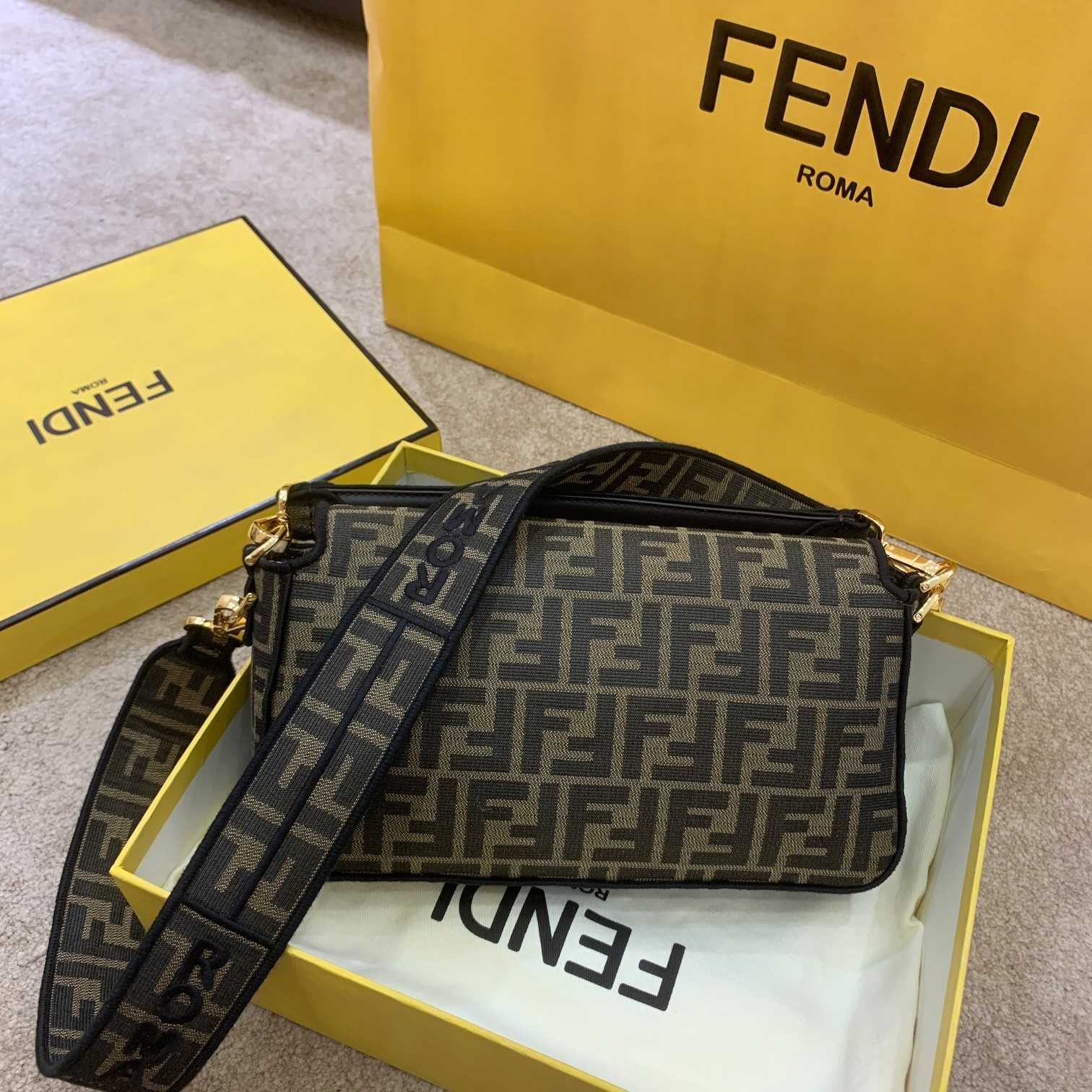 Fendi Baguette Jacquard FF Fabric Bag - 