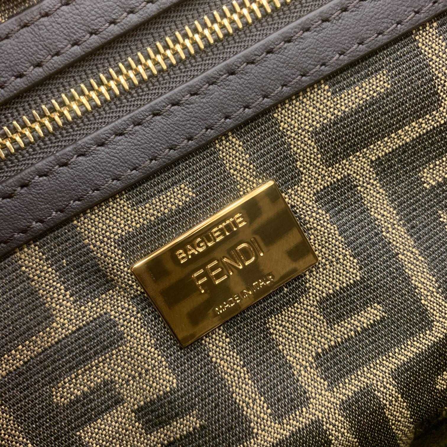 Fendi Baguette Jacquard FF Fabric Bag - 