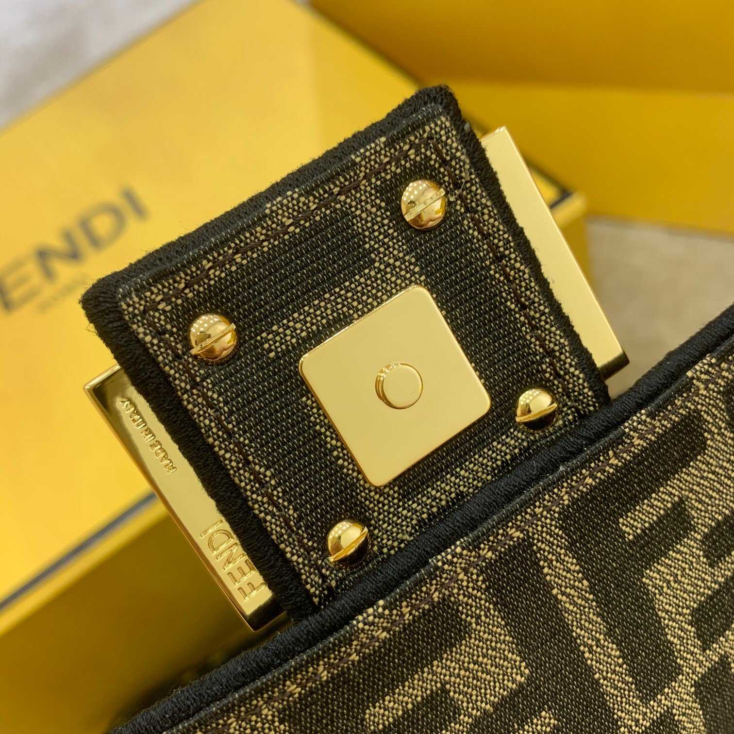 Fendi Baguette Jacquard FF Fabric Bag - 