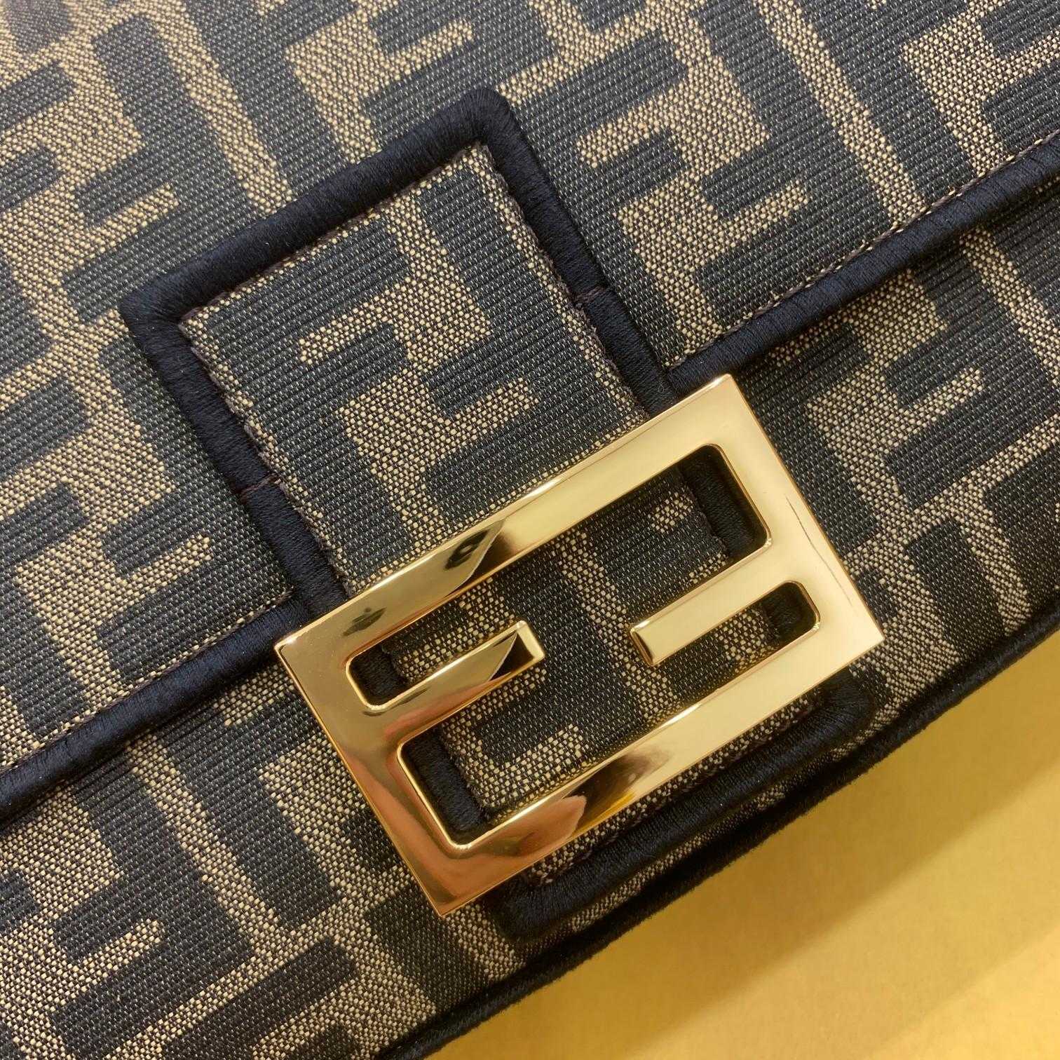 Fendi Baguette Jacquard FF Fabric Bag - 