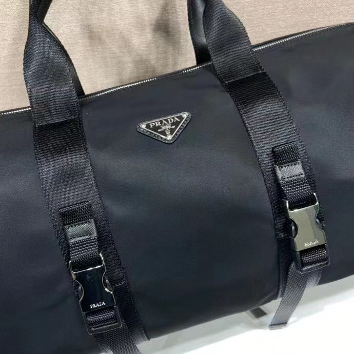 Prada  Nylon And Saffiano Leather Duffle Bag - PerfectKickZ