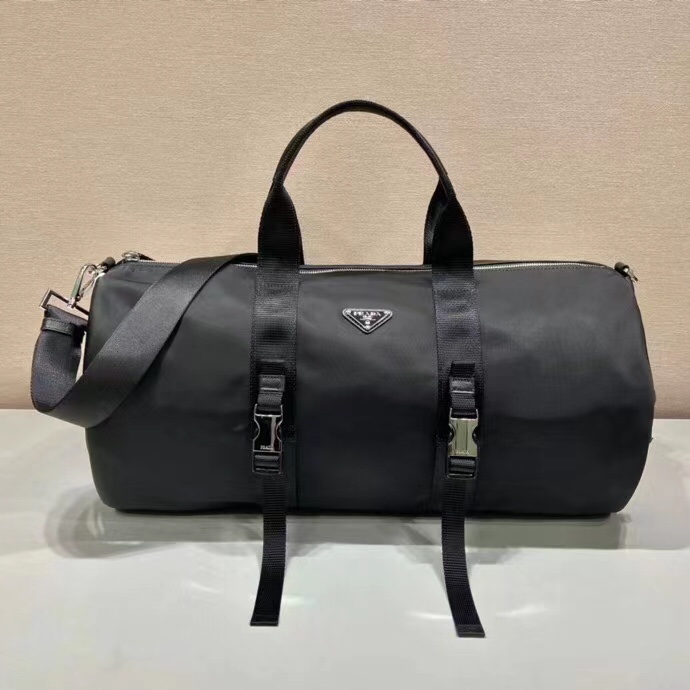 Prada  Nylon And Saffiano Leather Duffle Bag - PerfectKickZ