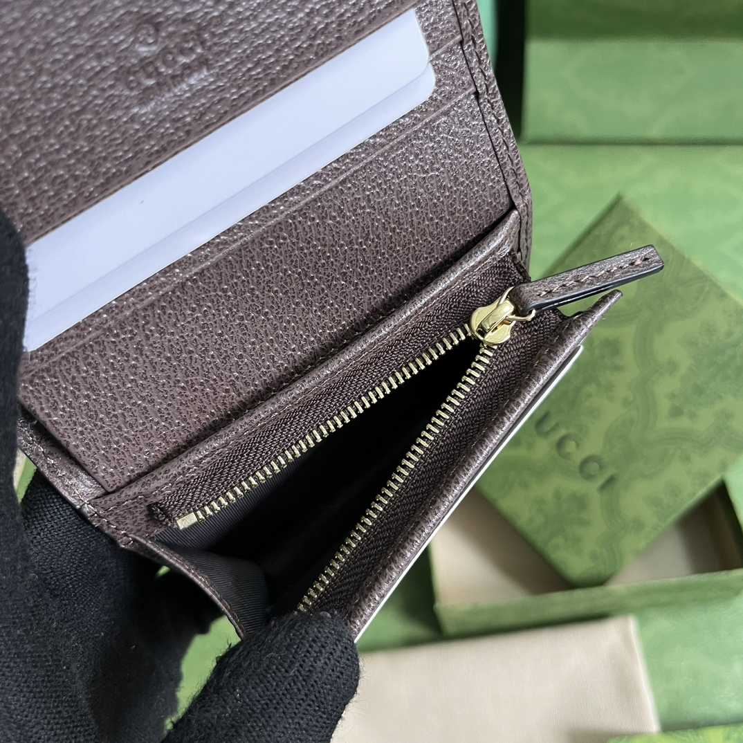 Gucci Card Case Wallet With Double G Strawberry - 