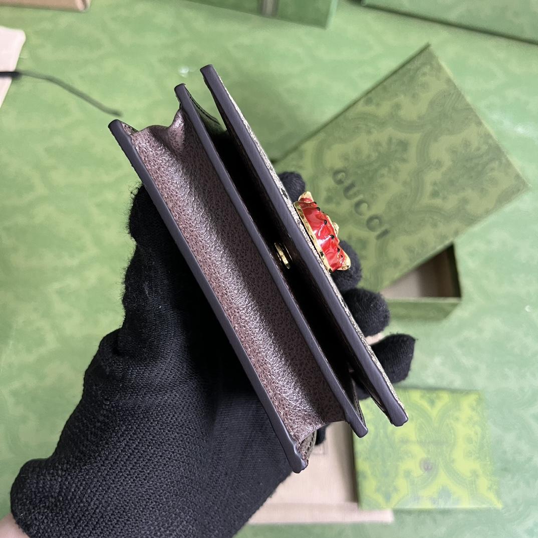 Gucci Card Case Wallet With Double G Strawberry - 