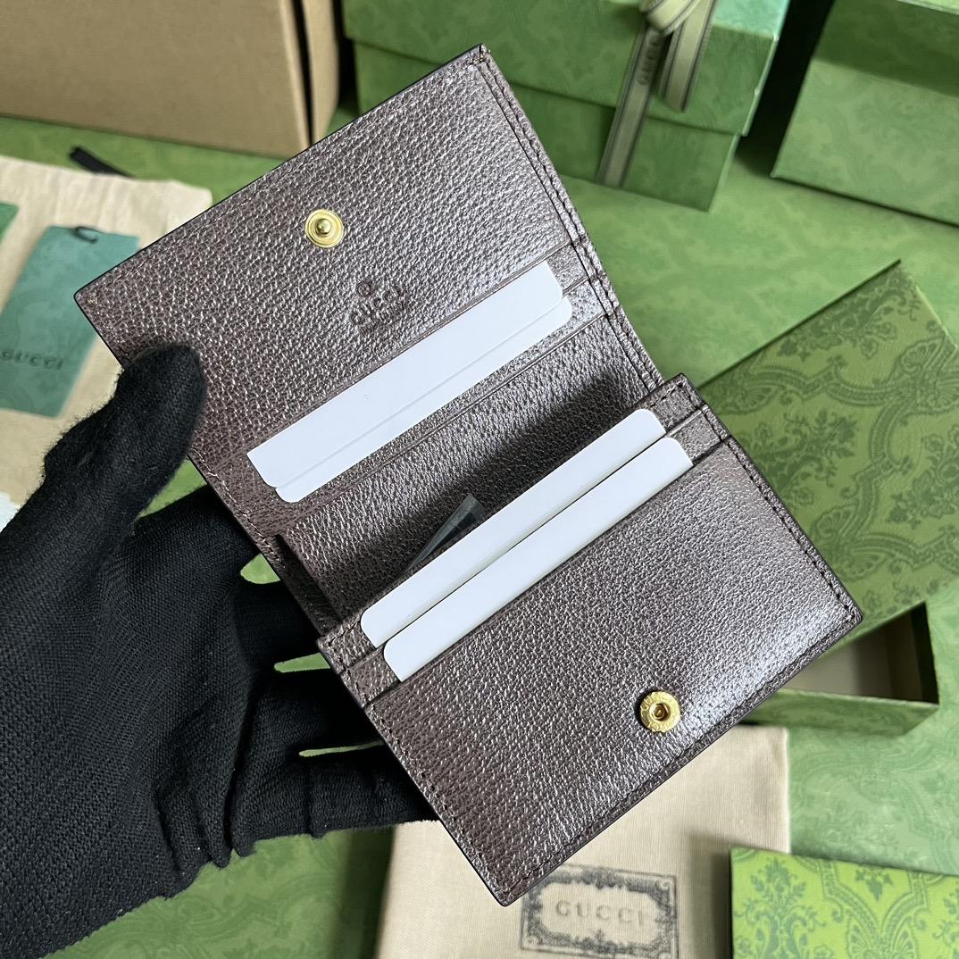 Gucci Card Case Wallet With Double G Strawberry - 