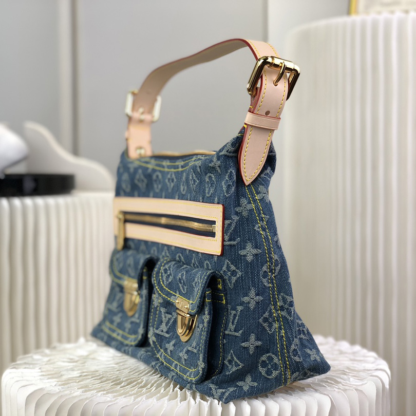 Louis VuittonVanity Monogram Denim Baggy PM Shoulder Bag (30×10×19cm)   M44464 - PerfectKickZ