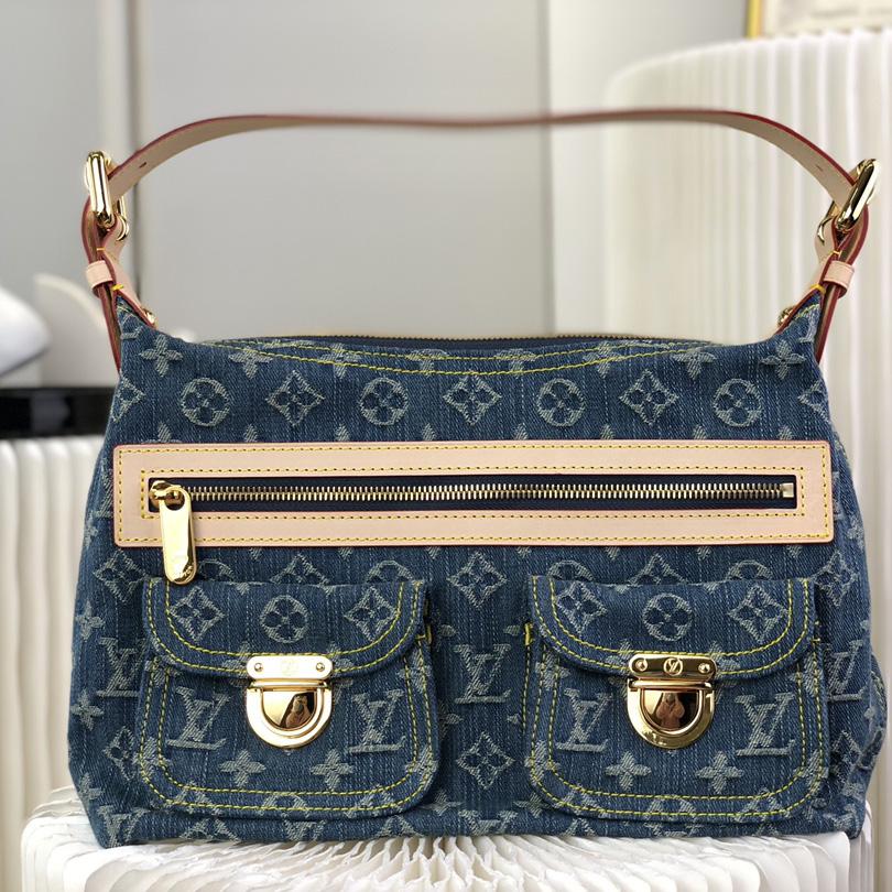 Louis VuittonVanity Monogram Denim Baggy PM Shoulder Bag (30×10×19cm)   M44464 - PerfectKickZ