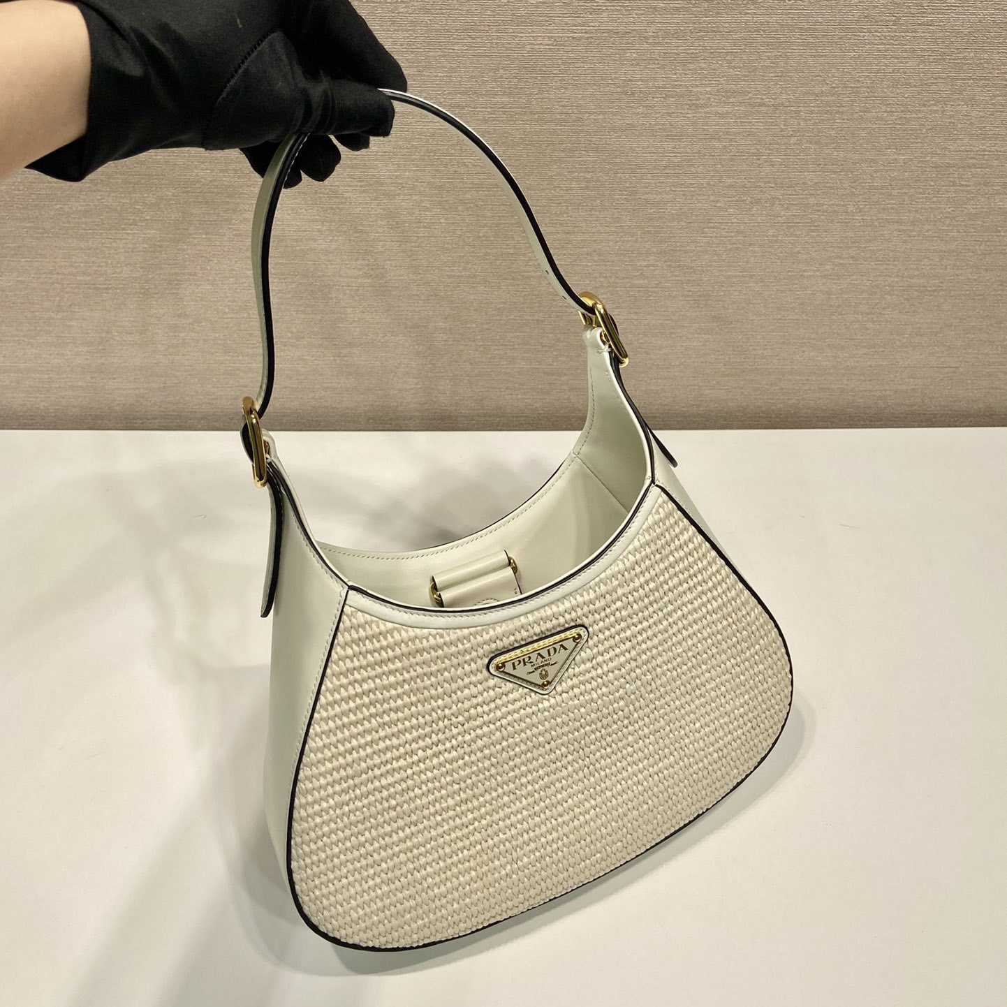 Prada Fabric And Leather Shoulder Bag - 