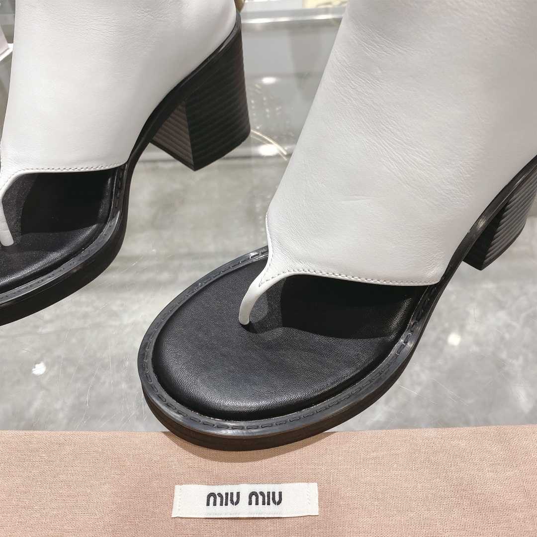 Miu Miu Leather Thong Booties - PerfectKickZ