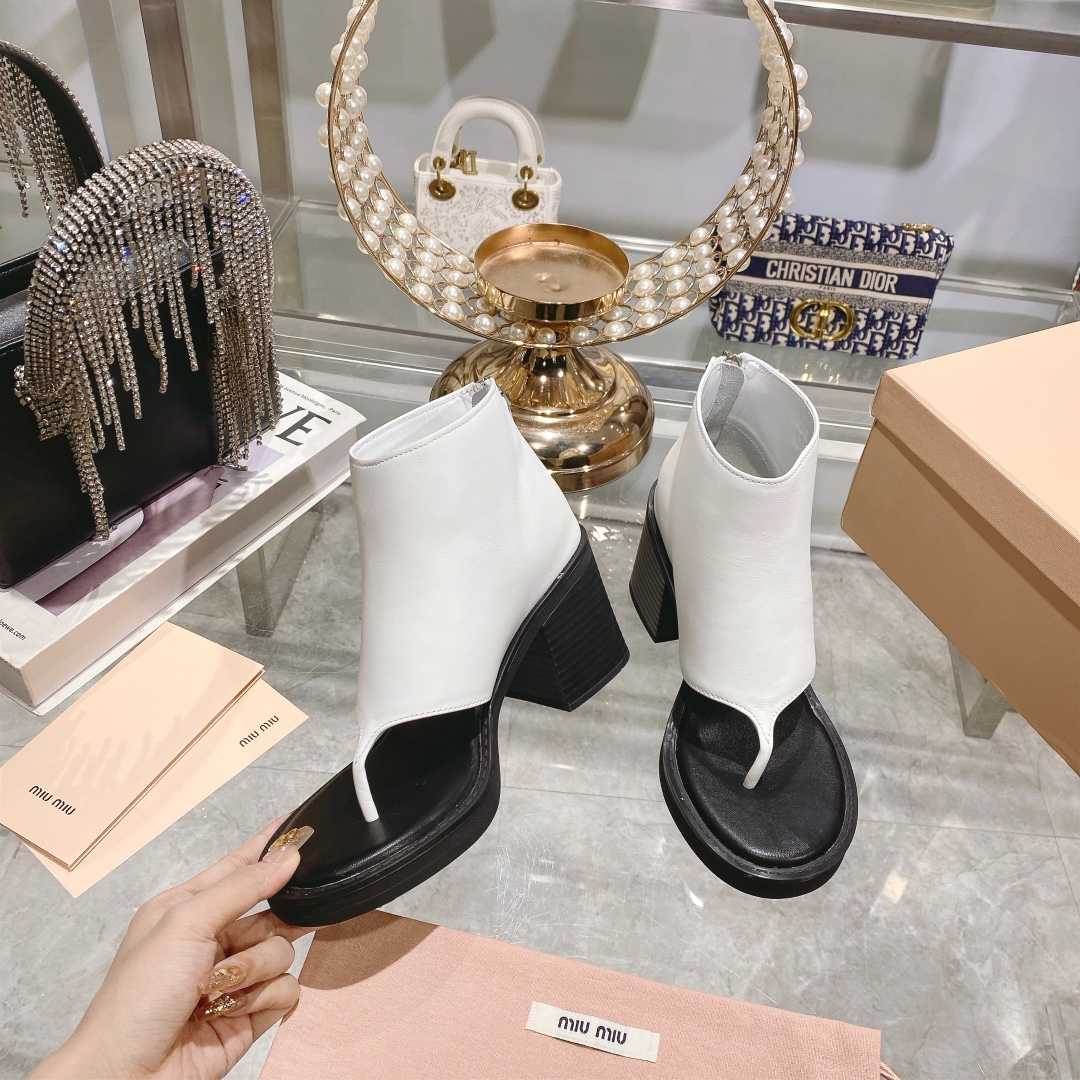 Miu Miu Leather Thong Booties - PerfectKickZ
