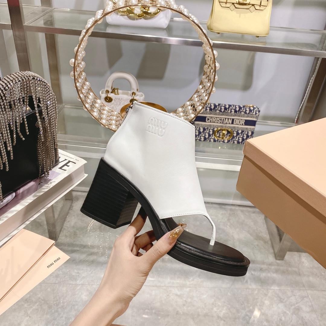 Miu Miu Leather Thong Booties - PerfectKickZ