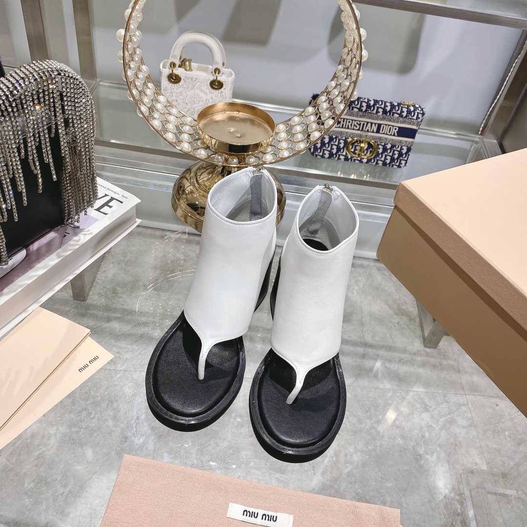 Miu Miu Leather Thong Booties - PerfectKickZ