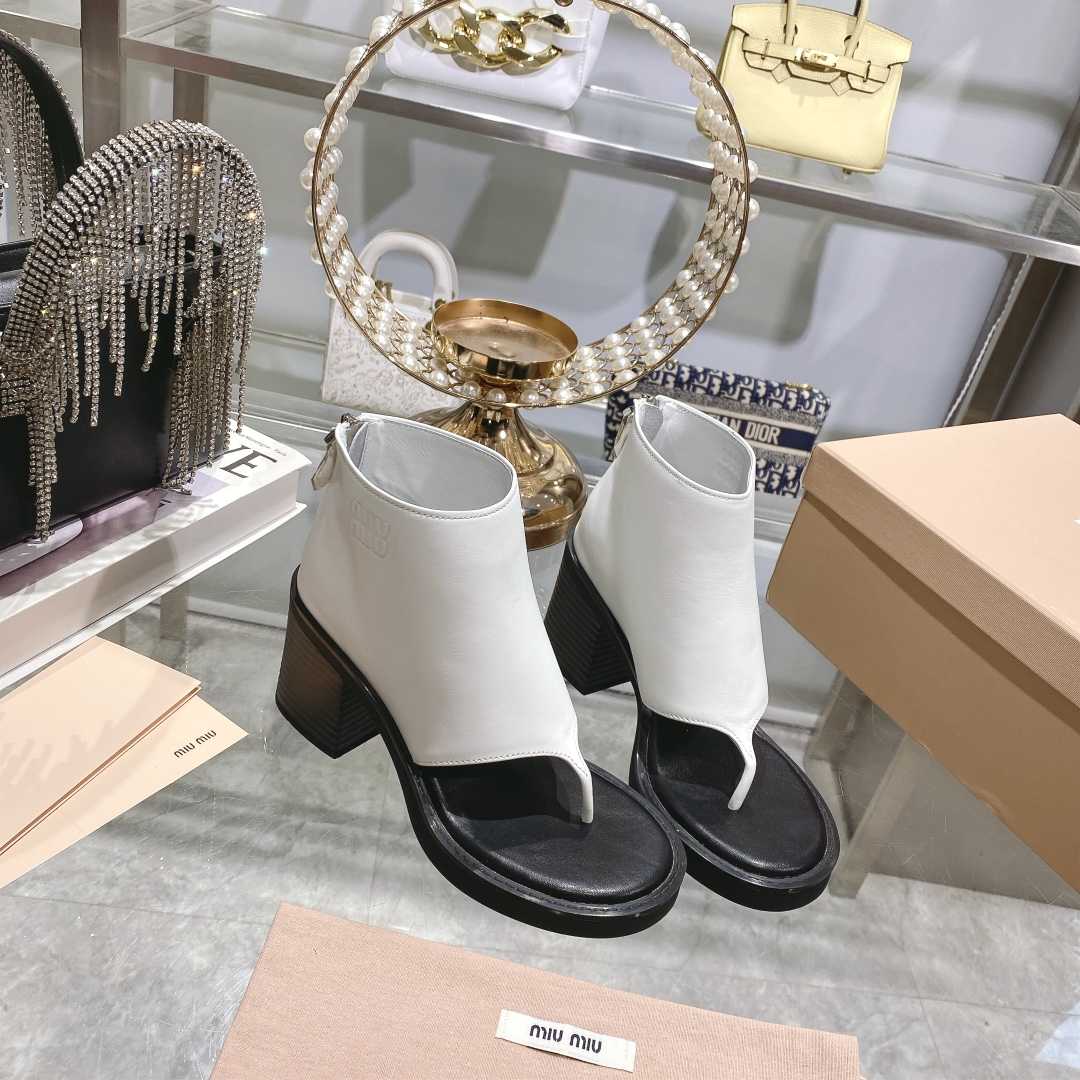 Miu Miu Leather Thong Booties - PerfectKickZ