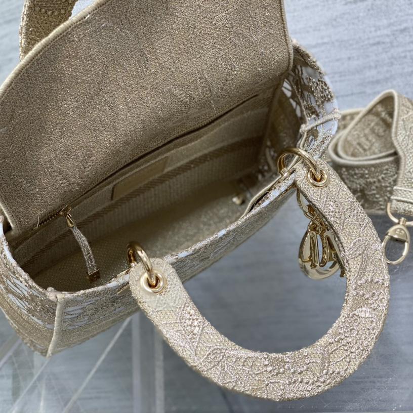 Dior Medium Dior Or Lady D-lite Bag - PerfectKickZ