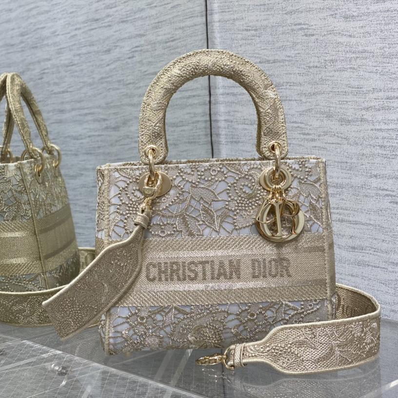 Dior Medium Dior Or Lady D-lite Bag - PerfectKickZ