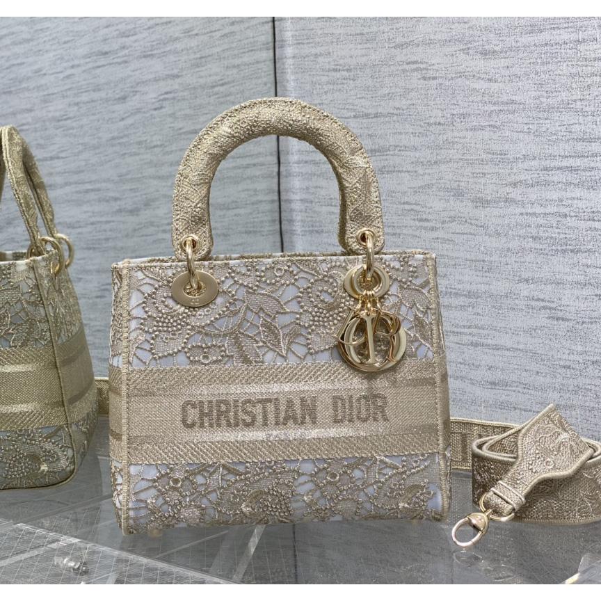 Dior Medium Dior Or Lady D-lite Bag - PerfectKickZ