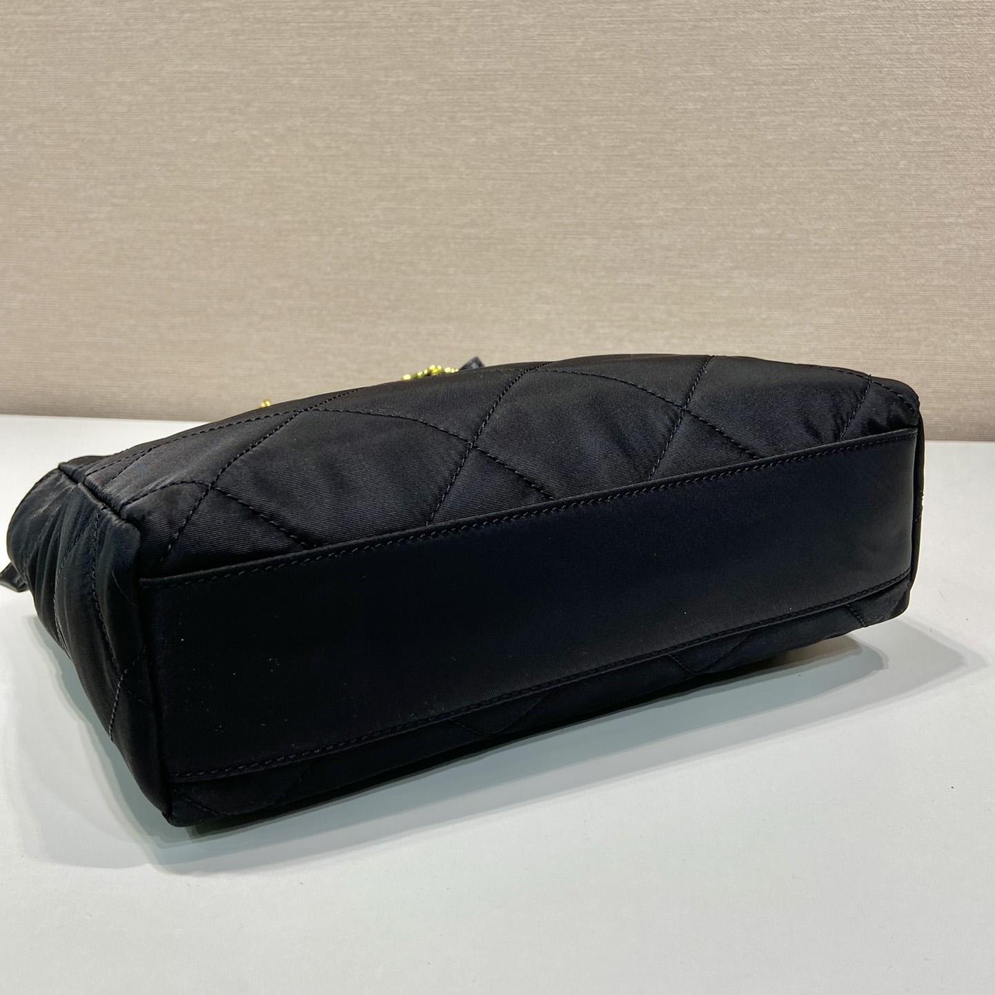 Prada Nylon Tessuto Impuntu Quilted Shoulder Bag Black (25-24-5cm) - PerfectKickZ