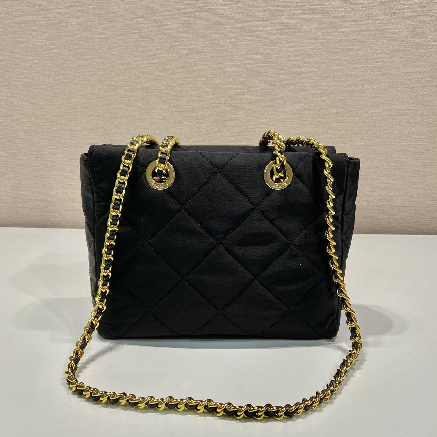 Prada Nylon Tessuto Impuntu Quilted Shoulder Bag Black (25-24-5cm) - PerfectKickZ