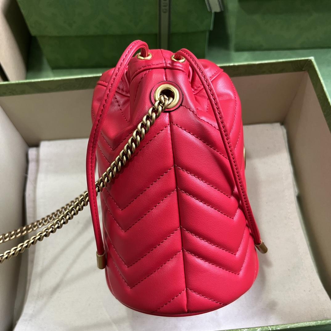 Gucci GG Marmont Matelassé Mini Bucket Bag  (19-17-13cm) - PerfectKickZ