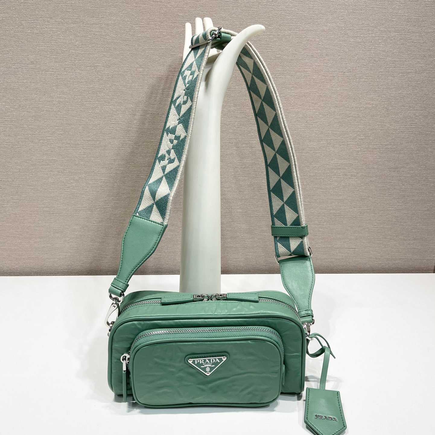 Prada Nappa Antique Leather Multi-pocket Shoulder Bag - PerfectKickZ
