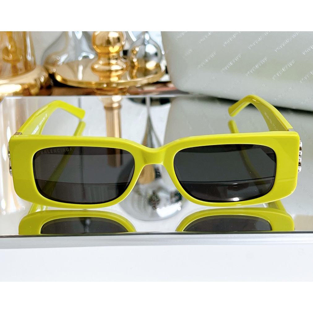 Balenciaga Dynasty Rectangle Sunglasses In Yellow   bb0096 - PerfectKickZ