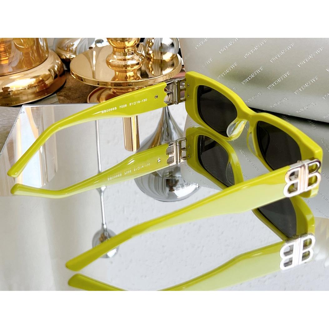 Balenciaga Dynasty Rectangle Sunglasses In Yellow   bb0096 - PerfectKickZ