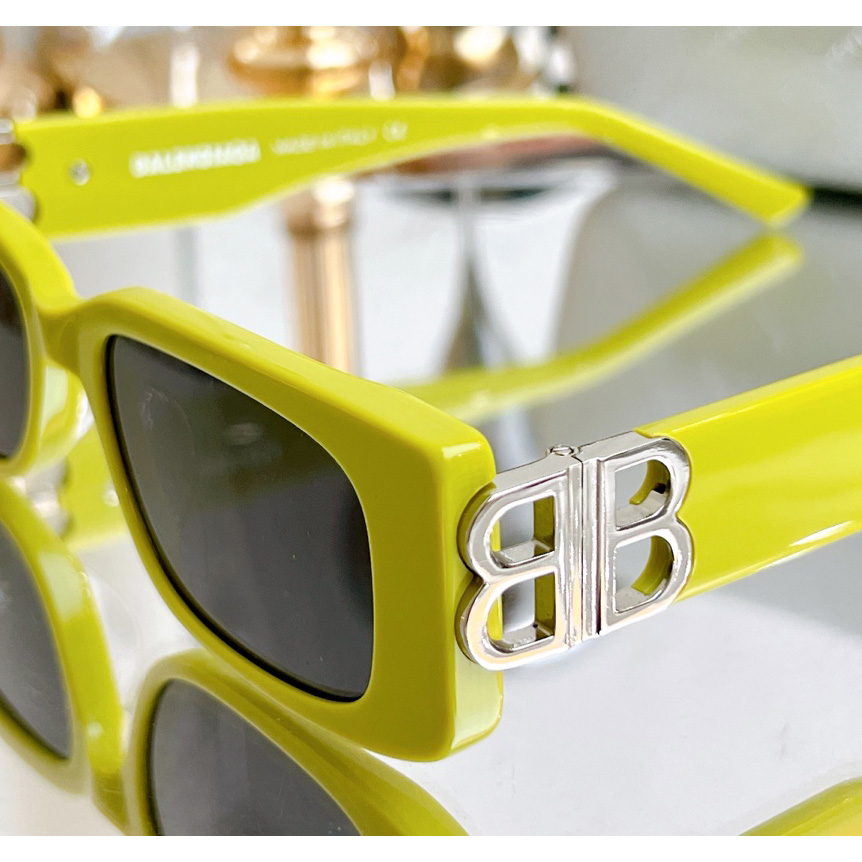 Balenciaga Dynasty Rectangle Sunglasses In Yellow   bb0096 - PerfectKickZ