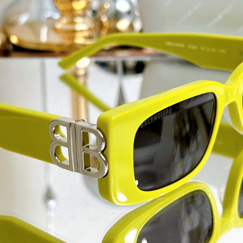 Balenciaga Dynasty Rectangle Sunglasses In Yellow   bb0096 - PerfectKickZ