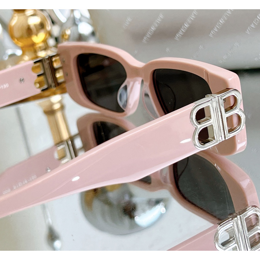 Balenciaga Dynasty Rectangle Sunglasses In Pink    bb0096 - PerfectKickZ