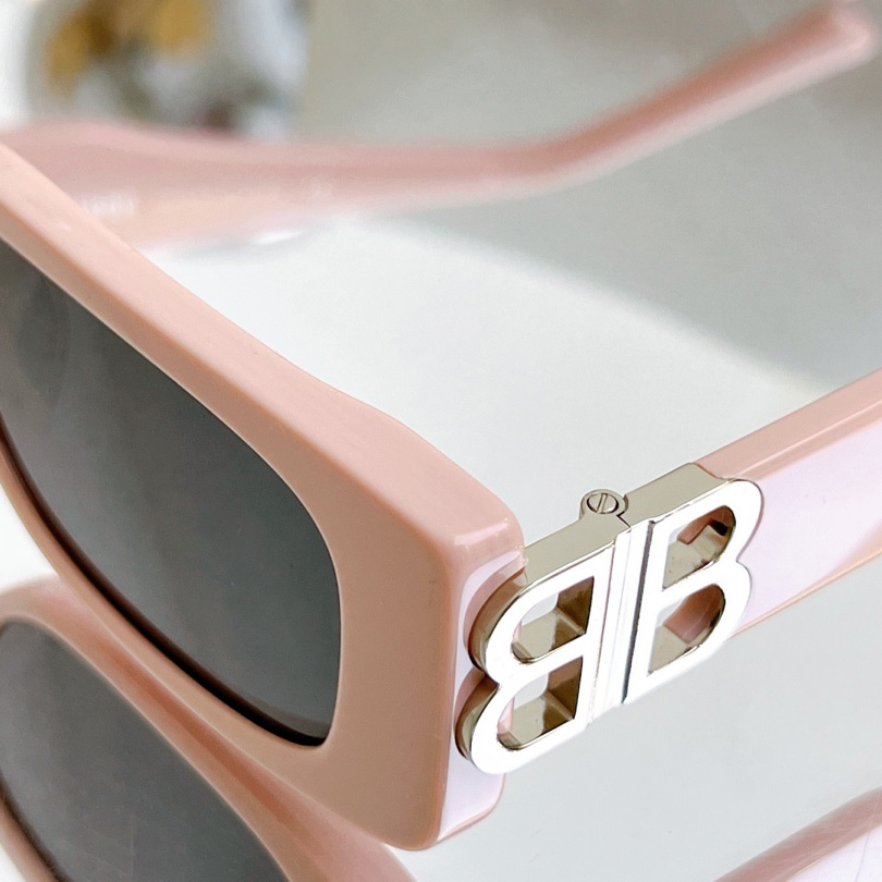 Balenciaga Dynasty Rectangle Sunglasses In Pink    bb0096 - PerfectKickZ