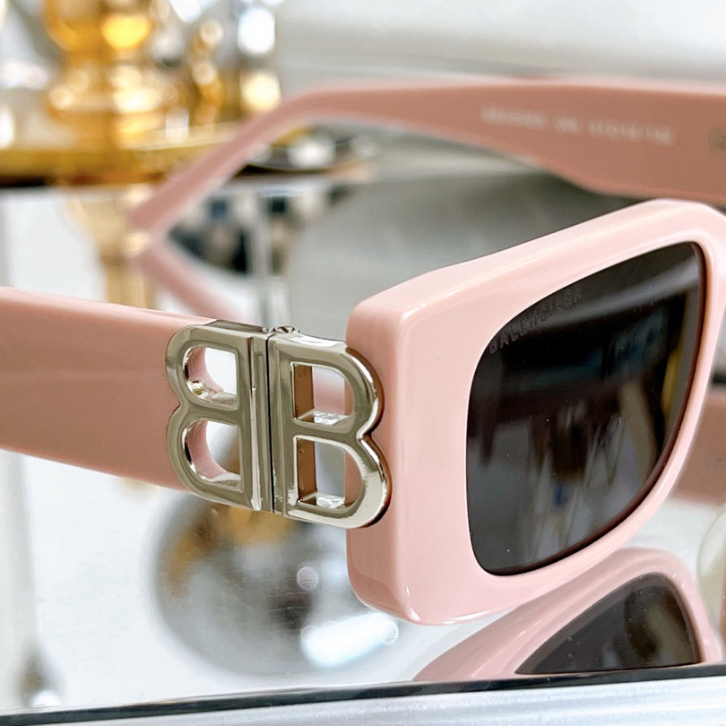 Balenciaga Dynasty Rectangle Sunglasses In Pink    bb0096 - PerfectKickZ