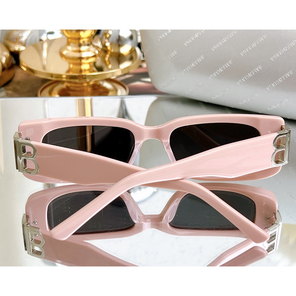 Balenciaga Dynasty Rectangle Sunglasses In Pink    bb0096 - PerfectKickZ