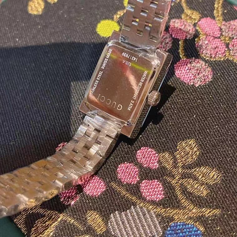Gucci G-Frame Black Diamond Dial Steel Women's Watch YA128507 - PerfectKickZ