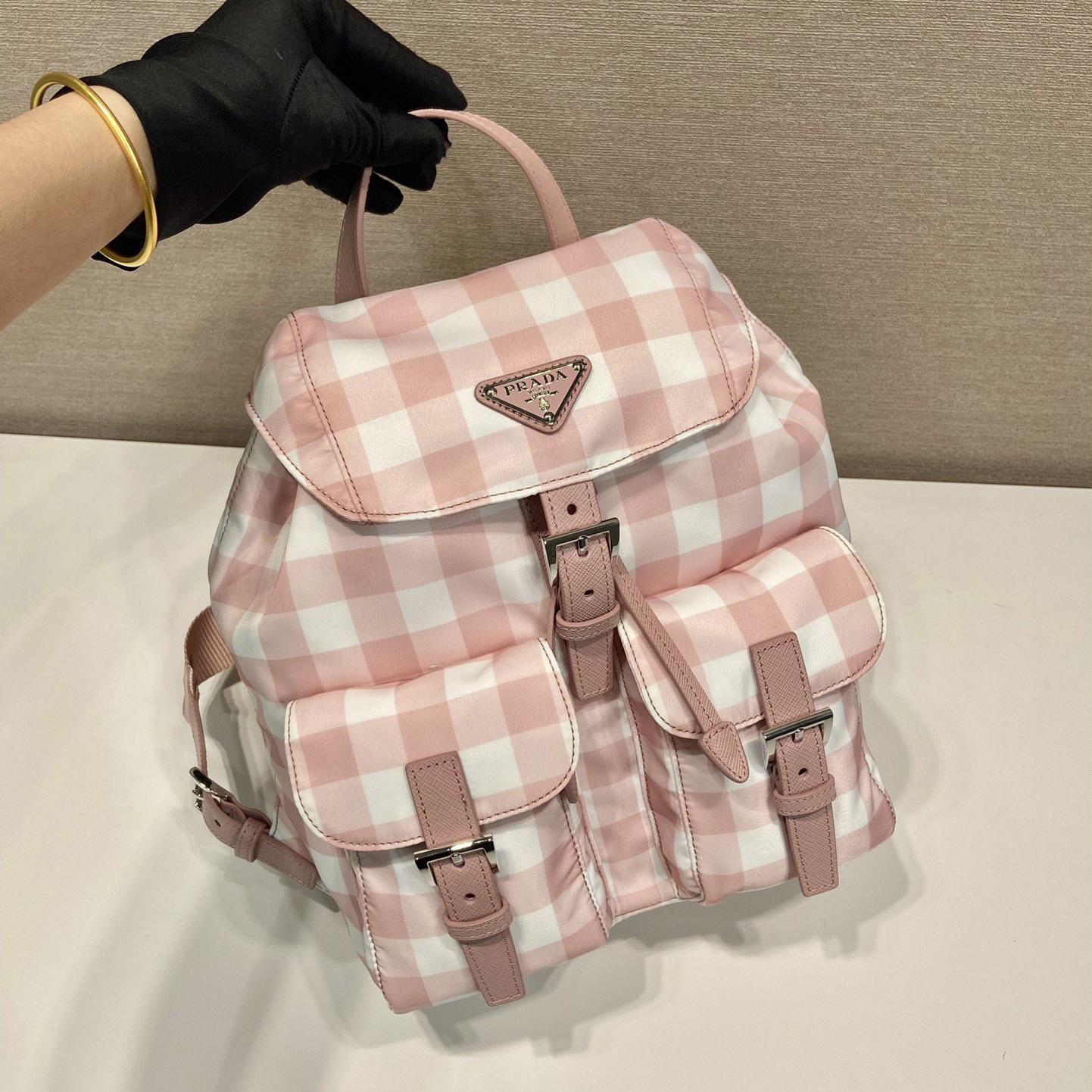 Prada Small Printed Re-Nylon Backpack - PerfectKickZ