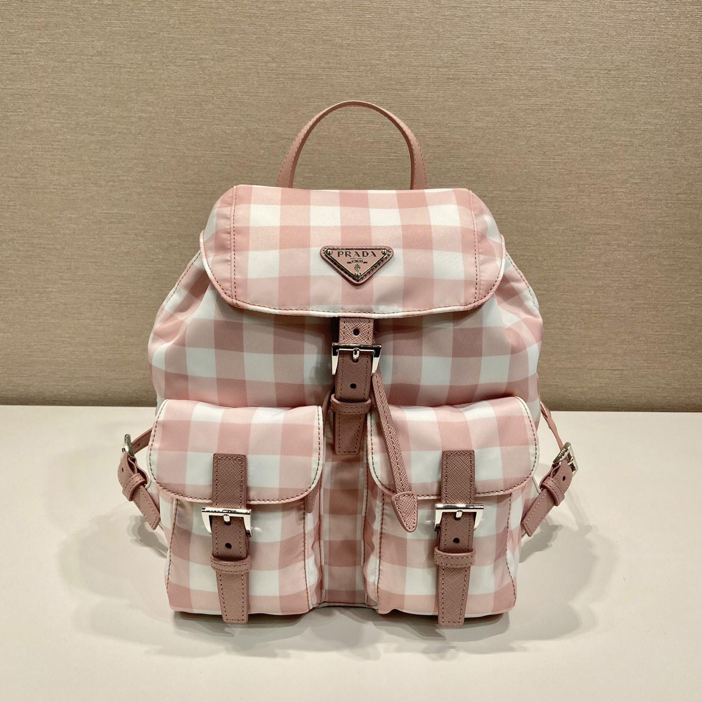 Prada Small Printed Re-Nylon Backpack - PerfectKickZ