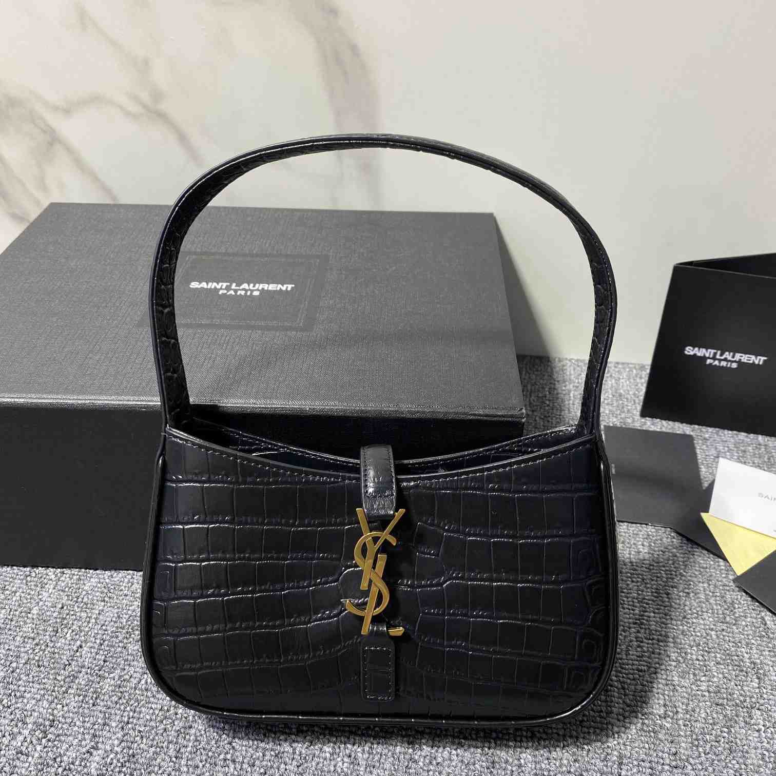 Saint Laurent 5A7 Crocodile-embossed Shoulder Bag(19x12.5x4.5) - PerfectKickZ