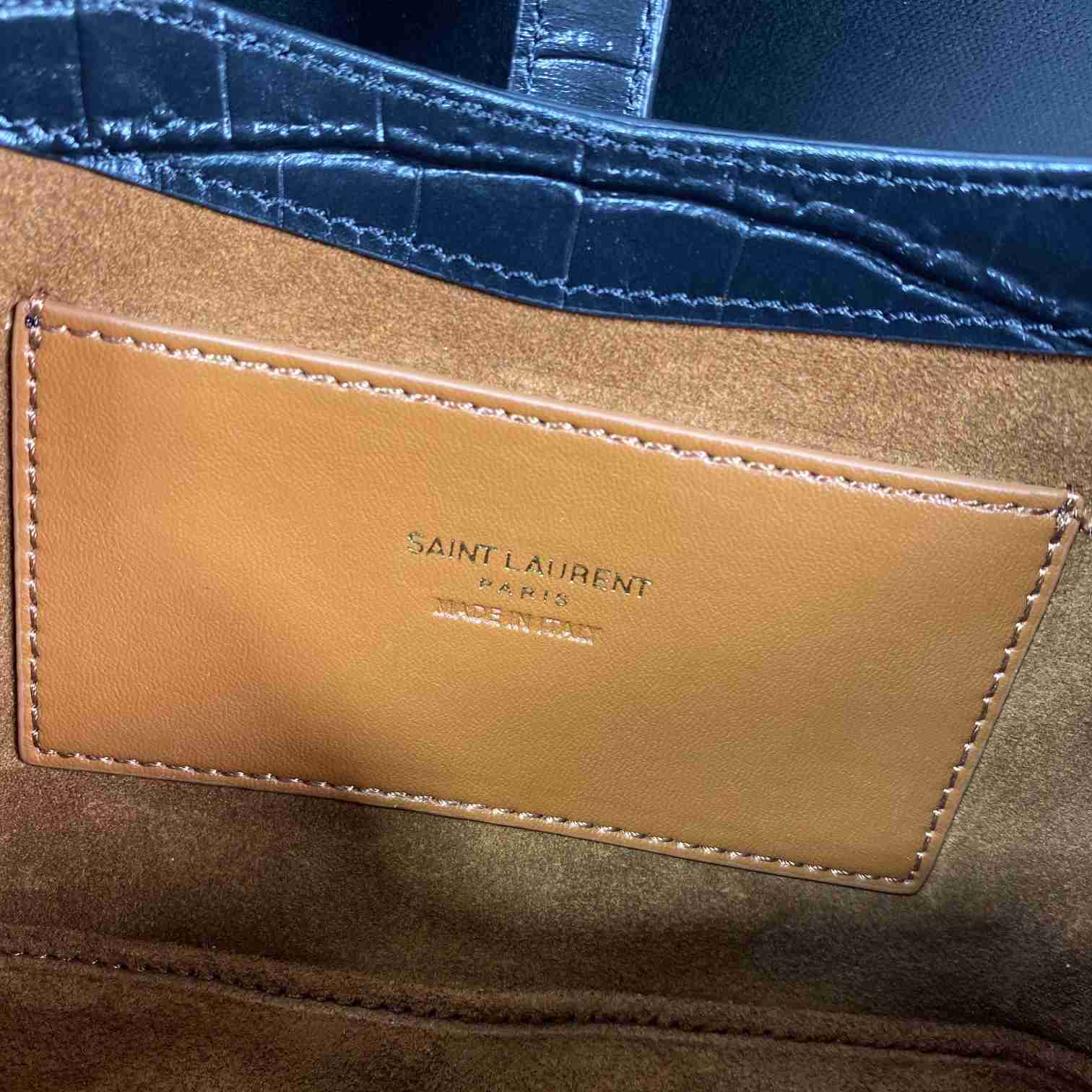 Saint Laurent 5A7 Crocodile-embossed Shoulder Bag(19x12.5x4.5) - 