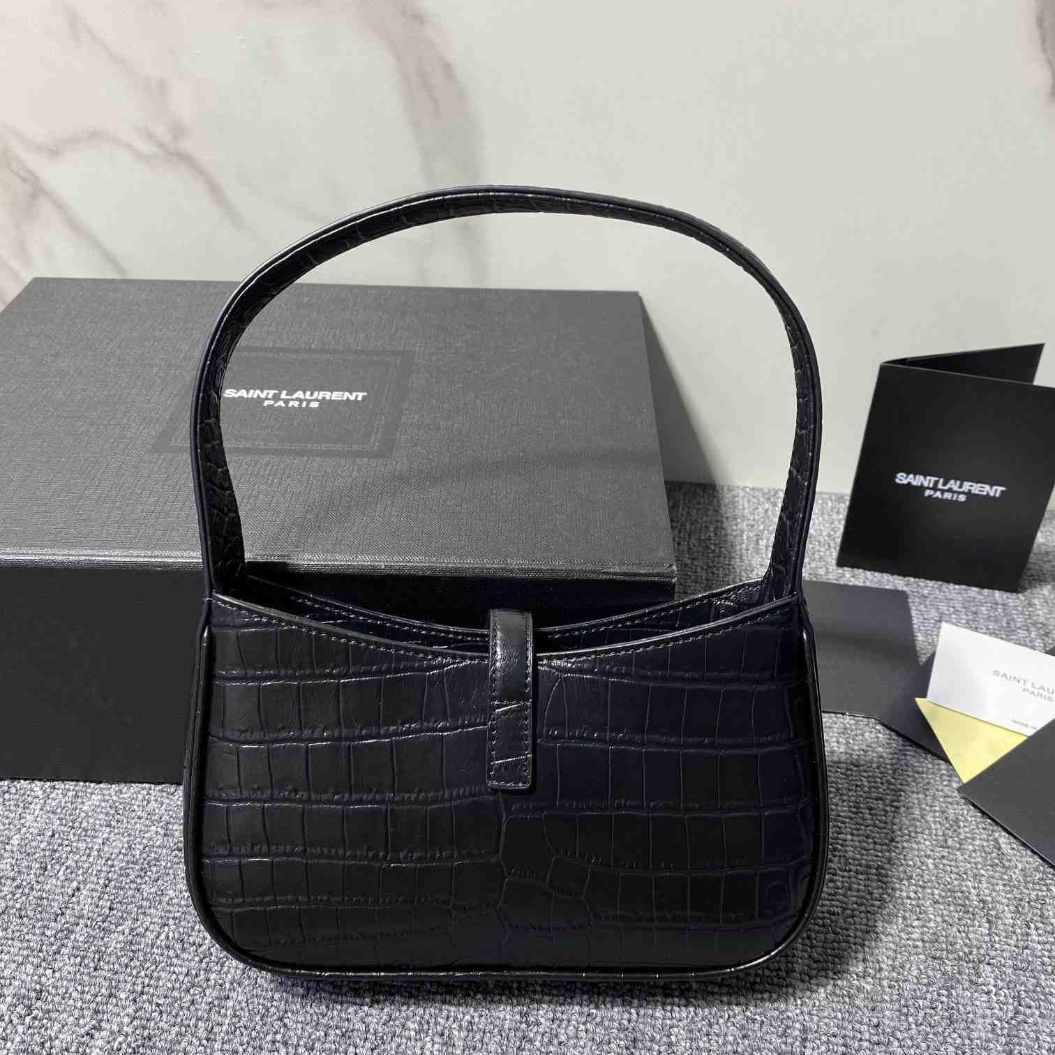 Saint Laurent 5A7 Crocodile-embossed Shoulder Bag(19x12.5x4.5) - 