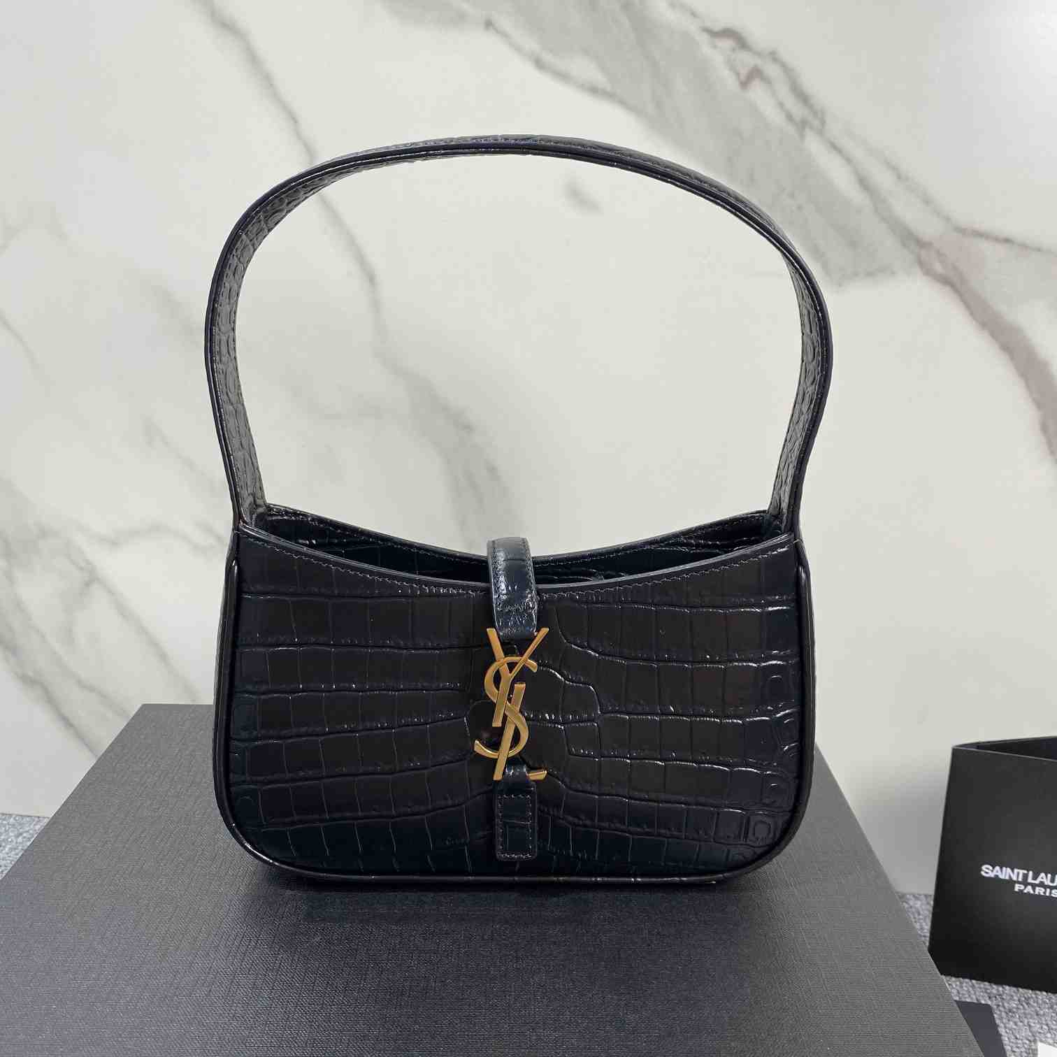 Saint Laurent 5A7 Crocodile-embossed Shoulder Bag(19x12.5x4.5) - 