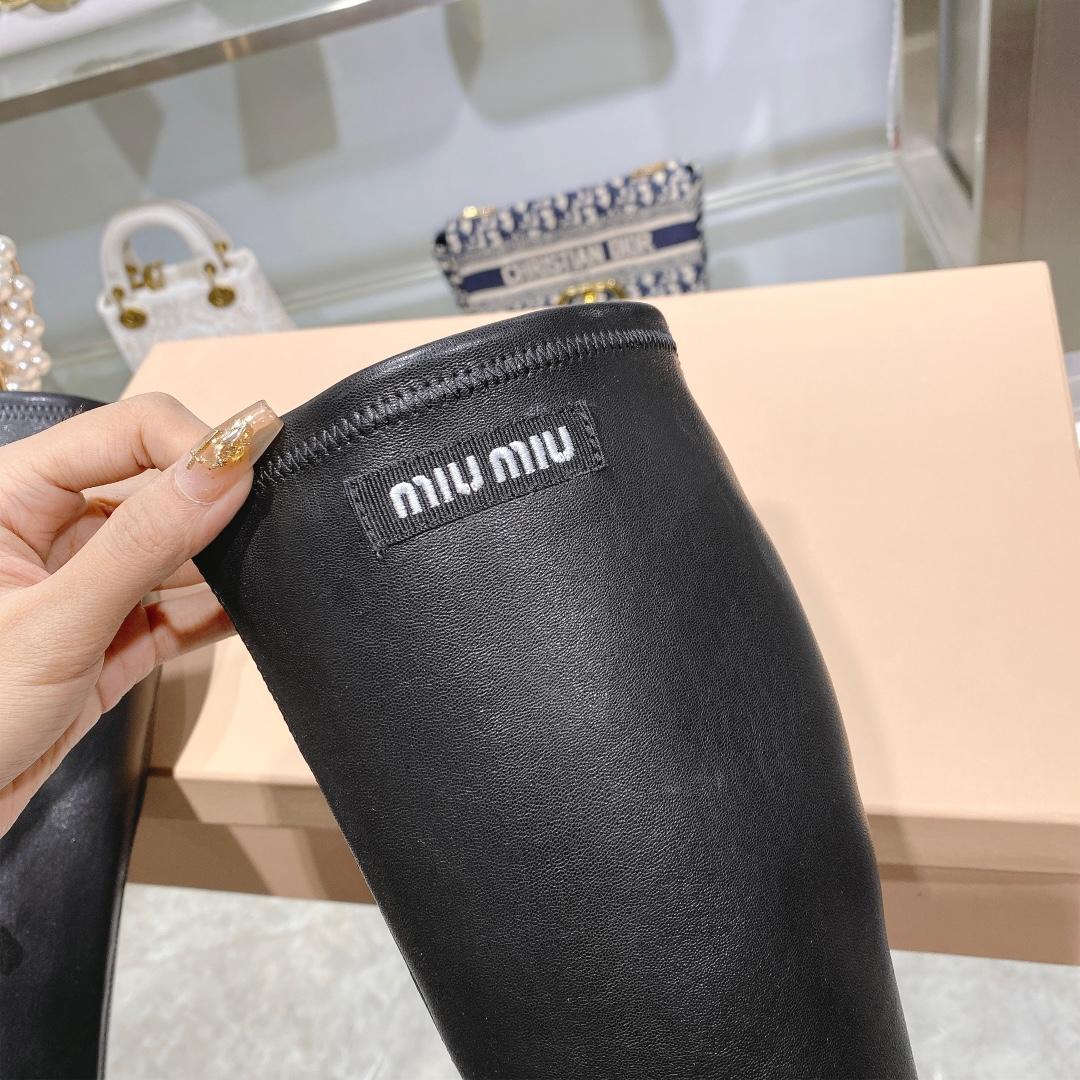 Miu Miu Stretch Nappa Leather Thong Boots - PerfectKickZ