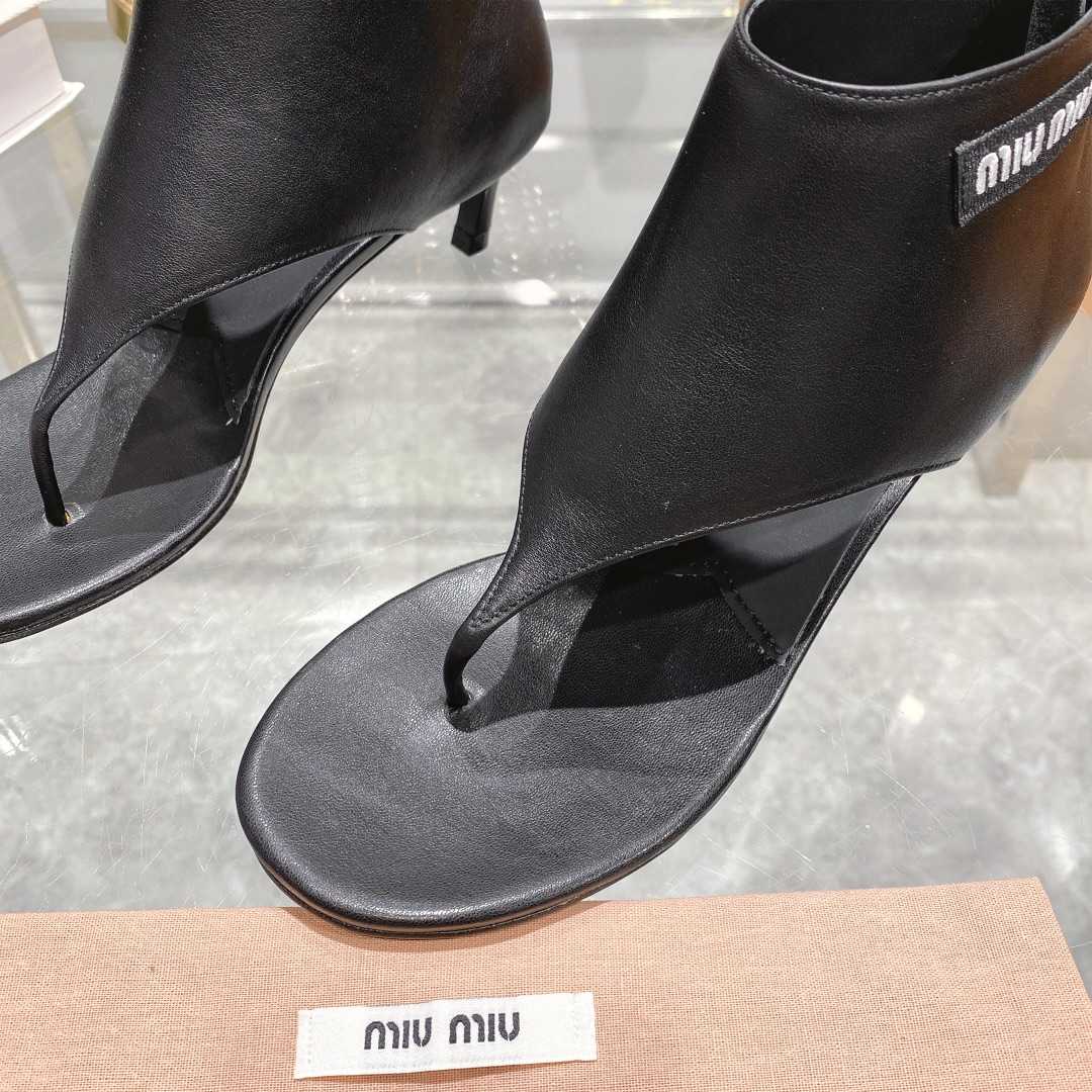 Miu Miu Leather Thong Booties - PerfectKickZ