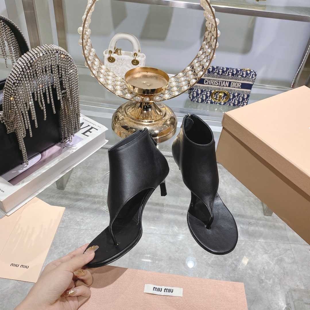 Miu Miu Leather Thong Booties - PerfectKickZ