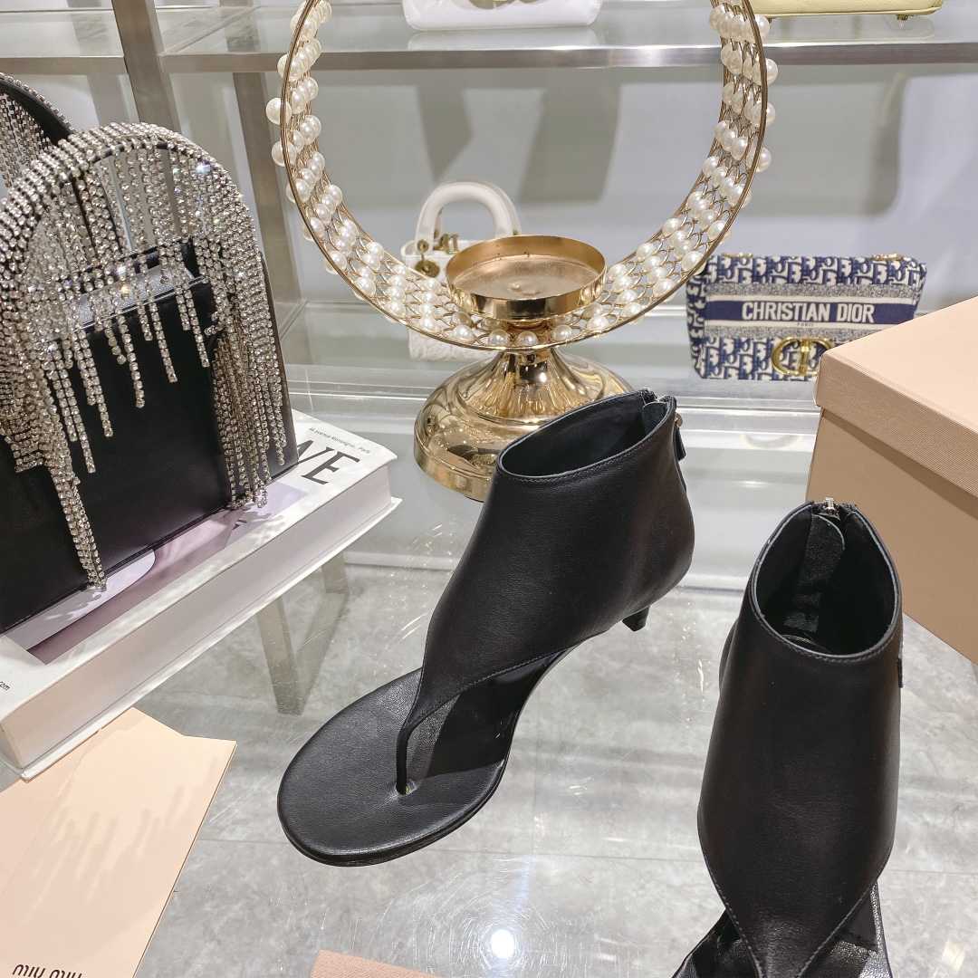 Miu Miu Leather Thong Booties - PerfectKickZ