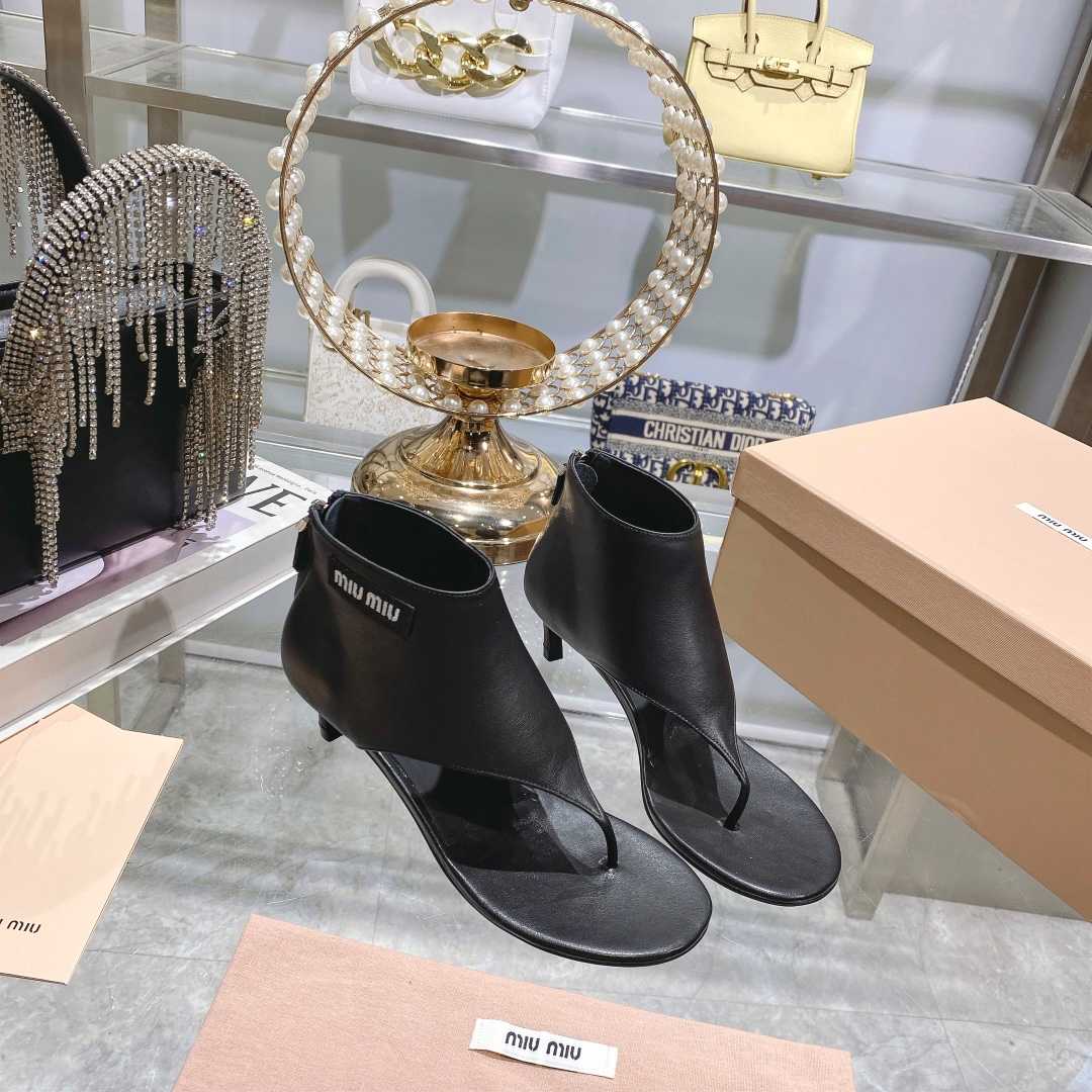 Miu Miu Leather Thong Booties - PerfectKickZ