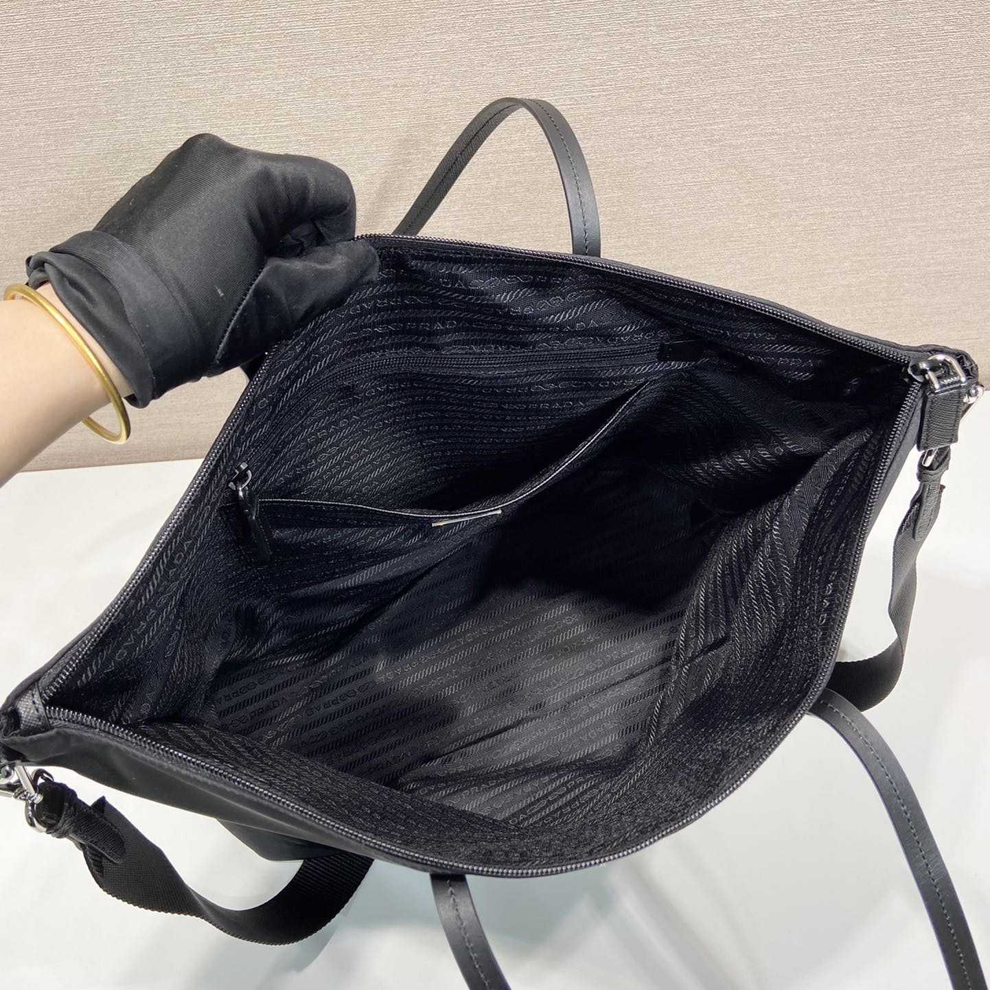 Prada Re-Nylon And Saffiano Leather Tote Bag - PerfectKickZ