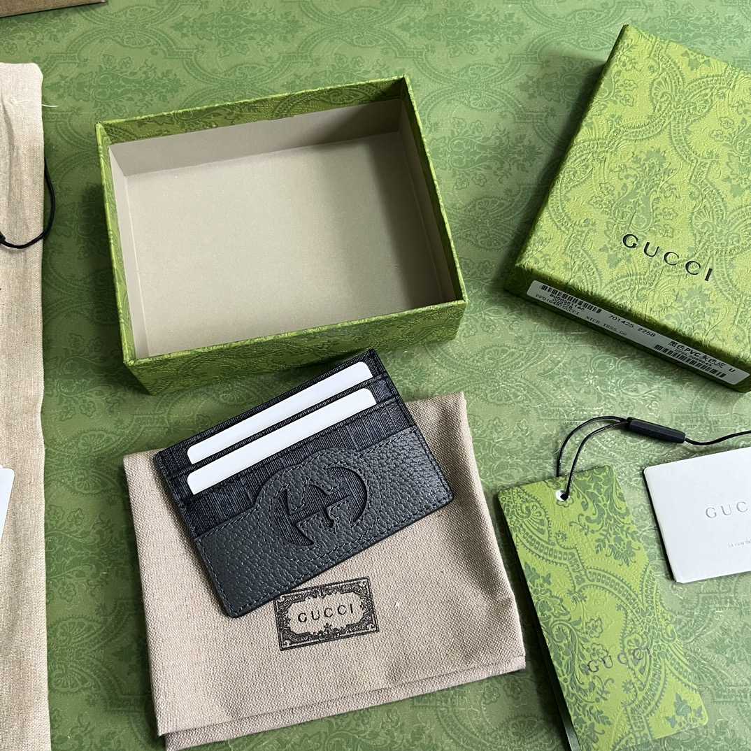 Gucci Card Case With Cut-out Interlocking G(10-7cm)    - PerfectKickZ