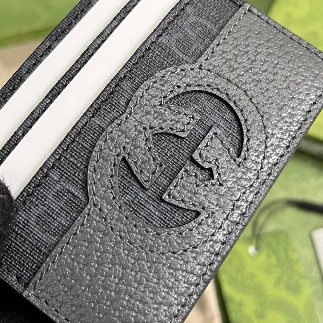 Gucci Card Case With Cut-out Interlocking G(10-7cm)    - PerfectKickZ