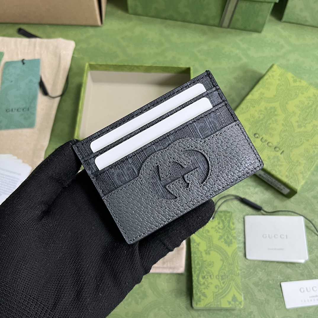 Gucci Card Case With Cut-out Interlocking G(10-7cm)    - PerfectKickZ
