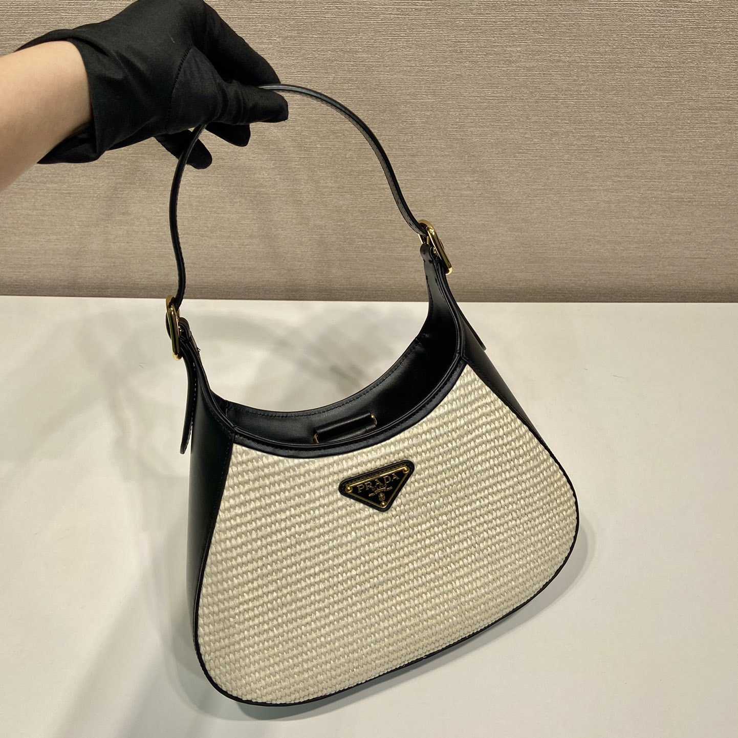 Prada Fabric And Leather Shoulder Bag - PerfectKickZ